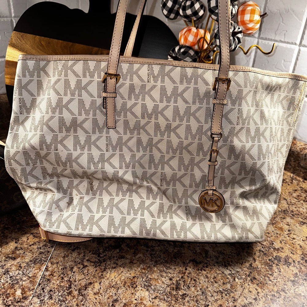 Michael Kors Tan Monogram Tote
